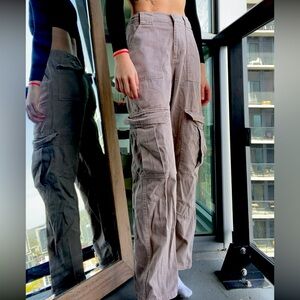 XS Beige Garage Straight-Leg Cargo Pants